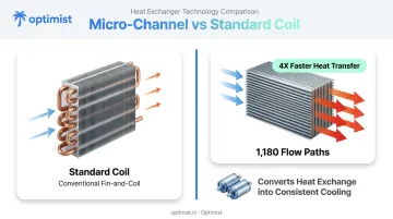 Micro-channel heat exchanger versus conventional fin-and-tube coil heat transfer comparison