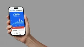 Optimist app Live Energy Meter displaying real-time kWh usage and bill projection