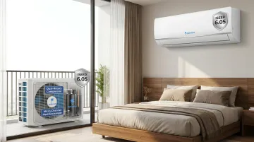 Optimist inverter split AC unit showing dual-rotary compressor technology