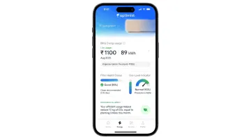 Optimist app dashboard showing energy tracking and gas-level indicator