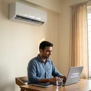 Home office with energy-efficient split AC