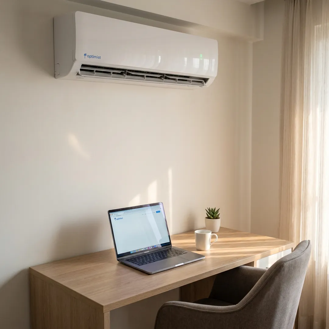 Home office with split AC installed
