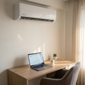 Home office with split AC installed