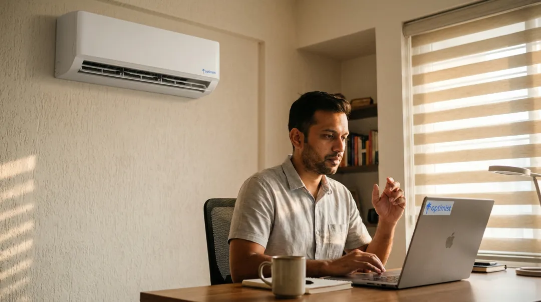 Home office with split AC for work from home