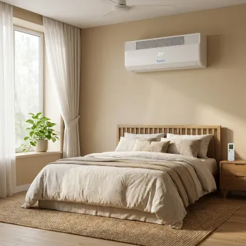 Split AC cooling a residential bedroom
