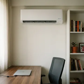 Split AC cooling a home office setup