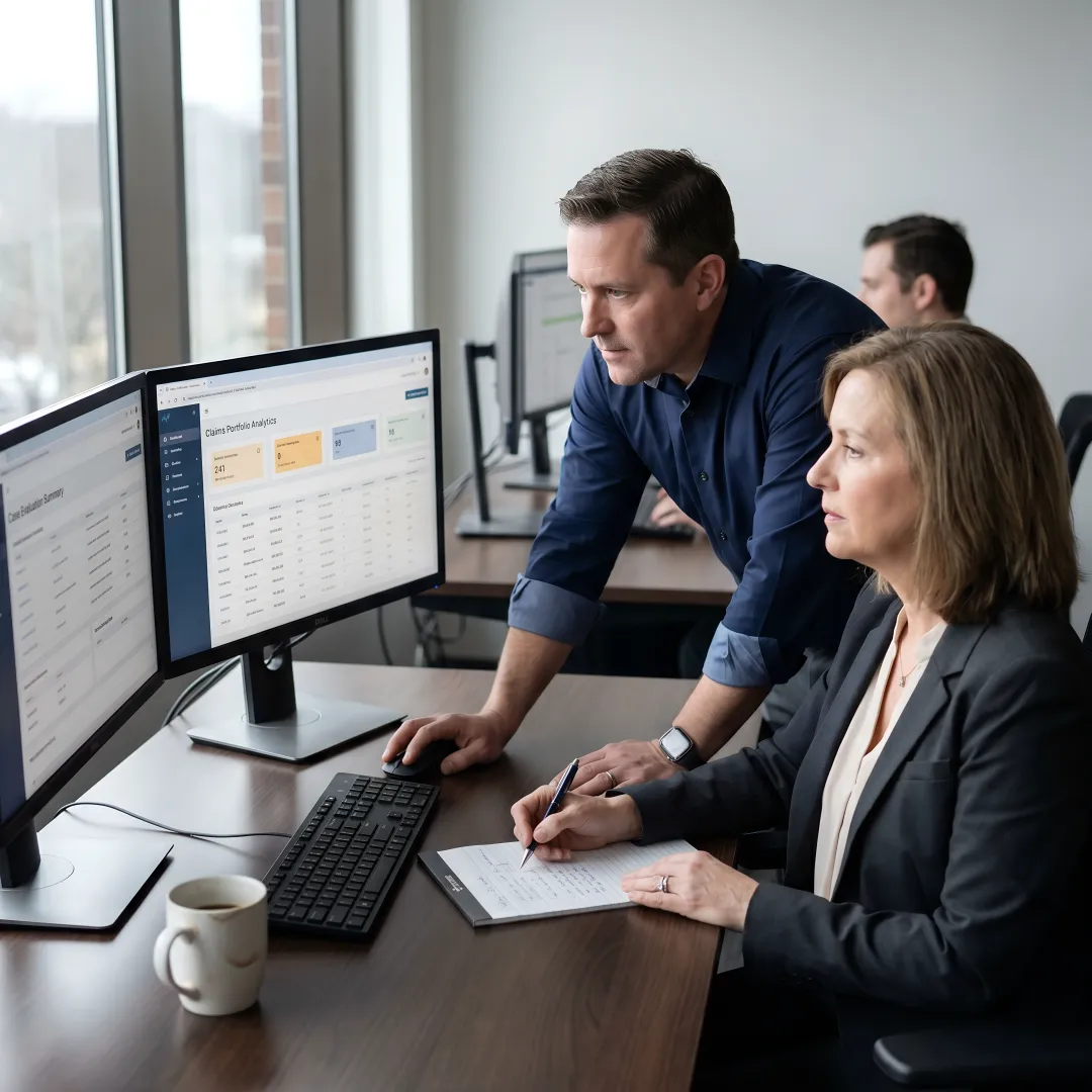 Claims professionals using an AI administrative processing platform