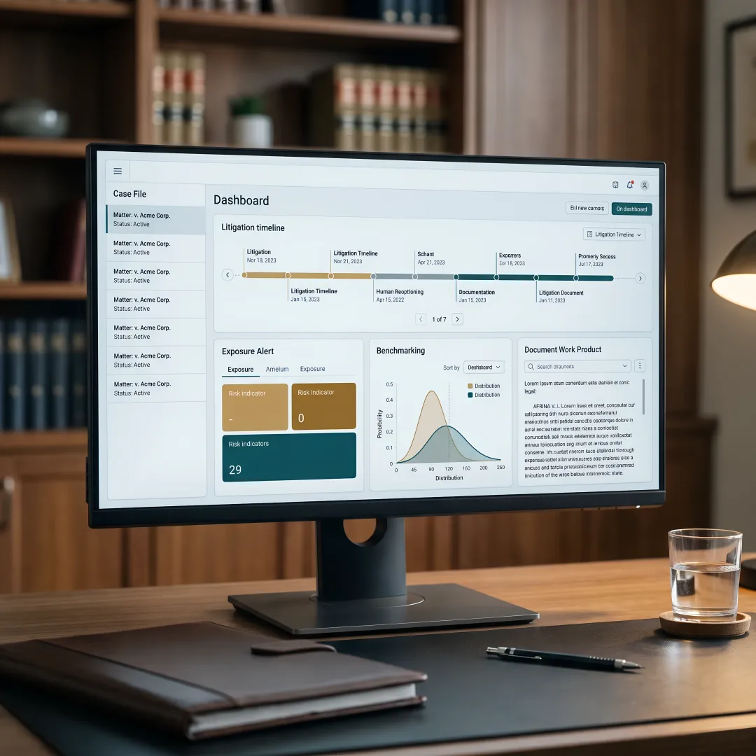 AI claims management dashboard for defense teams
