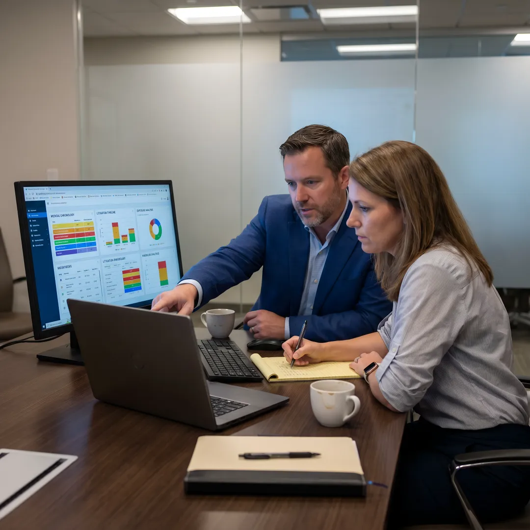 AI claims review dashboard for workers' compensation files