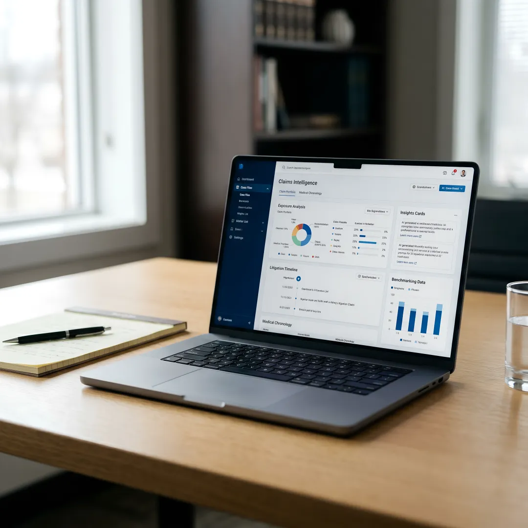 Integrated claims management software dashboard