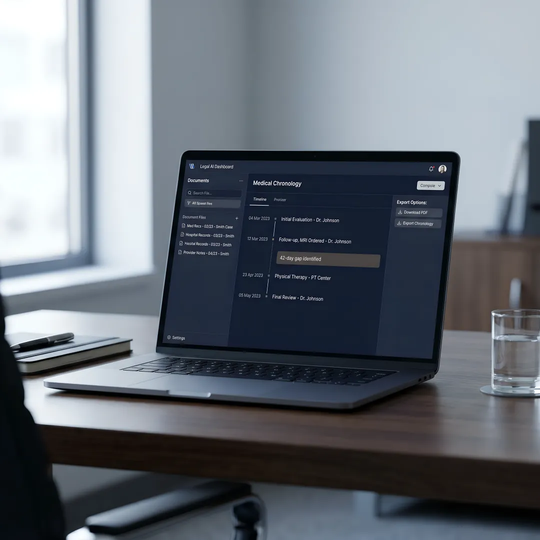 AI medical chronology workflow dashboard