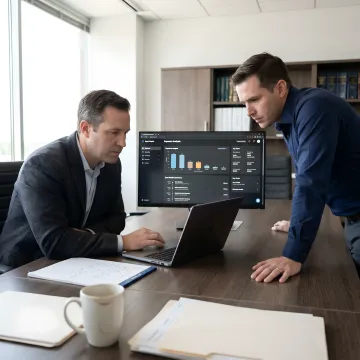 Defense team reviewing AI-generated legal insights