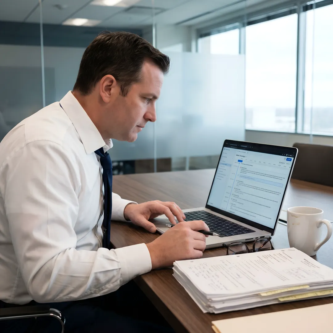 Legal team reviewing AI medical chronology workflow