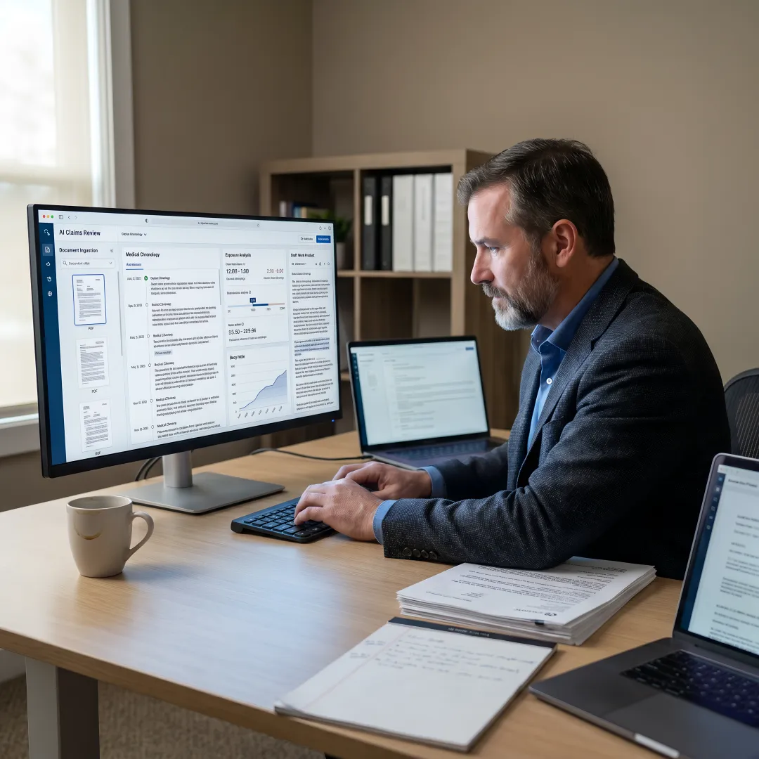 Claims review workflow with AI analysis