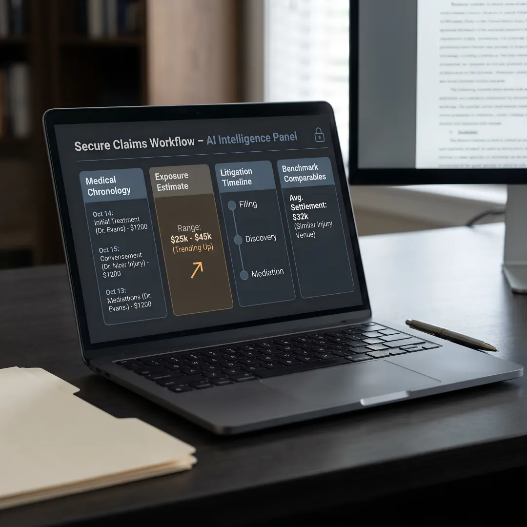 AI claims intelligence platform interface