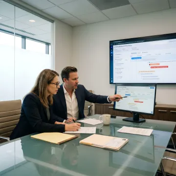 Claims team reviewing AI medical record insights