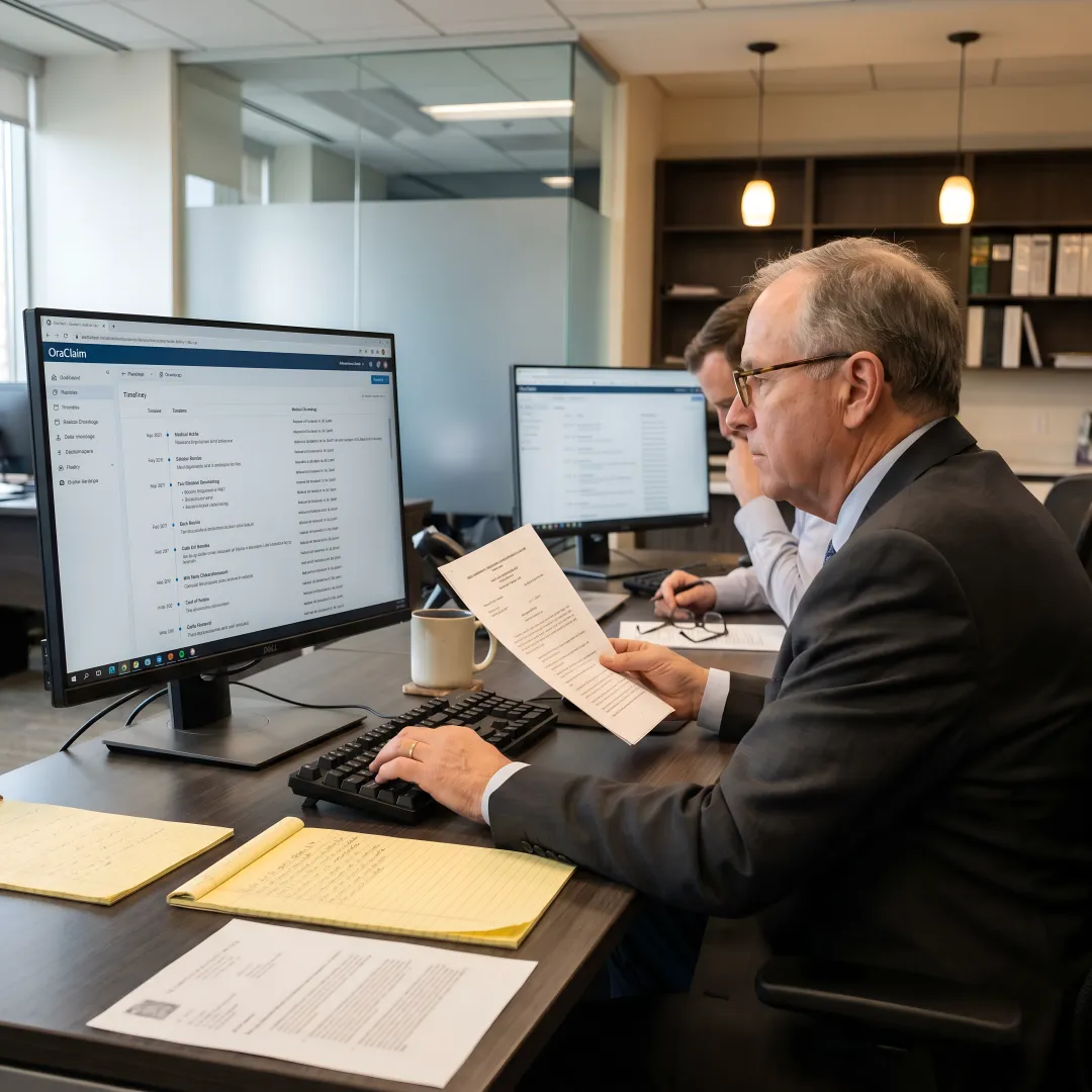 Case management workflow with AI document analysis