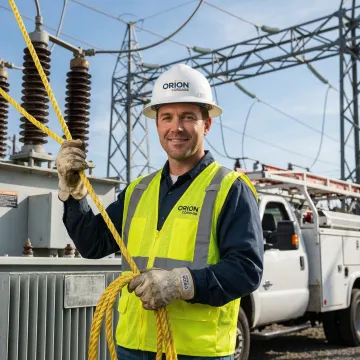 Heavy-duty utility pulling rope on industrial spool for power line installation