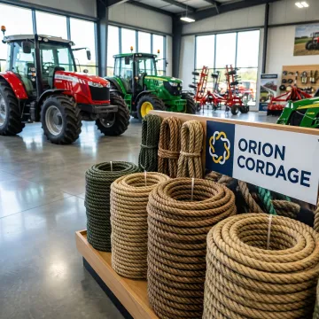 Agricultural rope coiled and ready for farm equipment applications