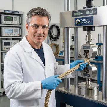 Quality control inspection of nylon rope for military contract compliance