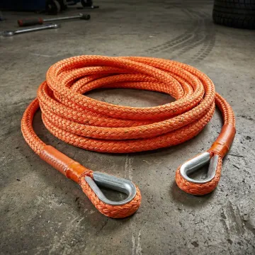 Heavy-duty kinetic recovery rope manufactured for vehicle extraction