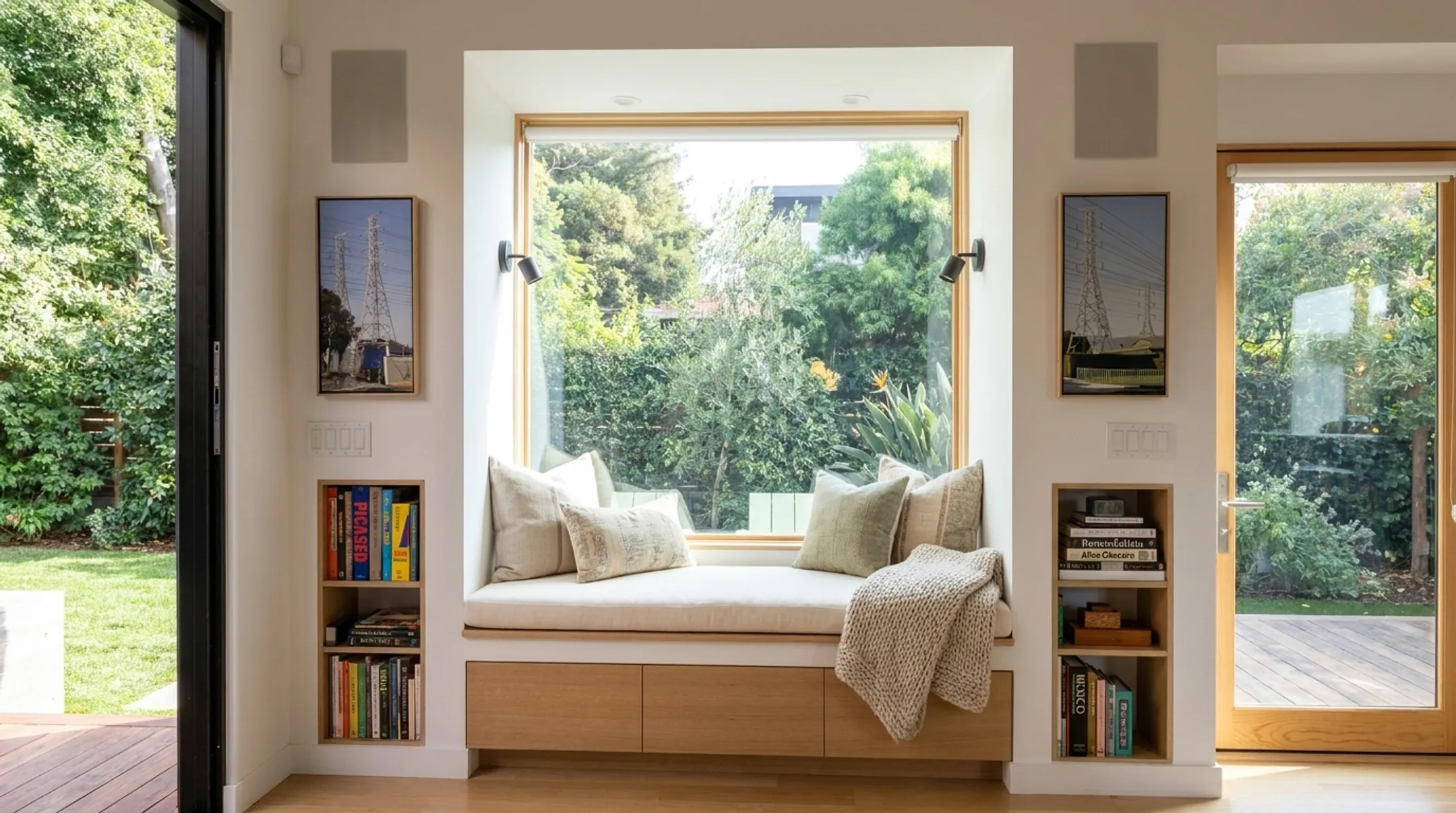 Ortiz Mexia Projects Santa Monica residence with built-in window seat and cabinetry