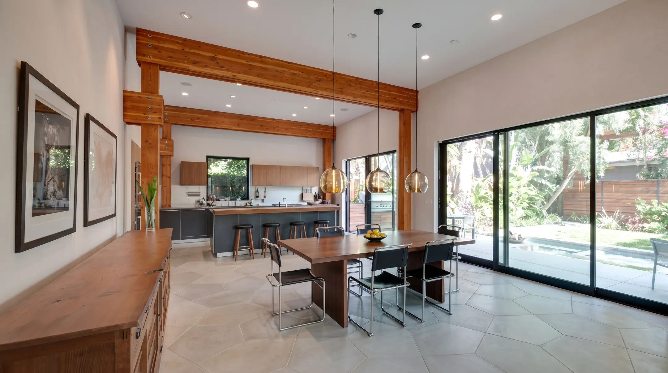 Appleton Way home interior with cohesive wood cabinetry and flooring palette