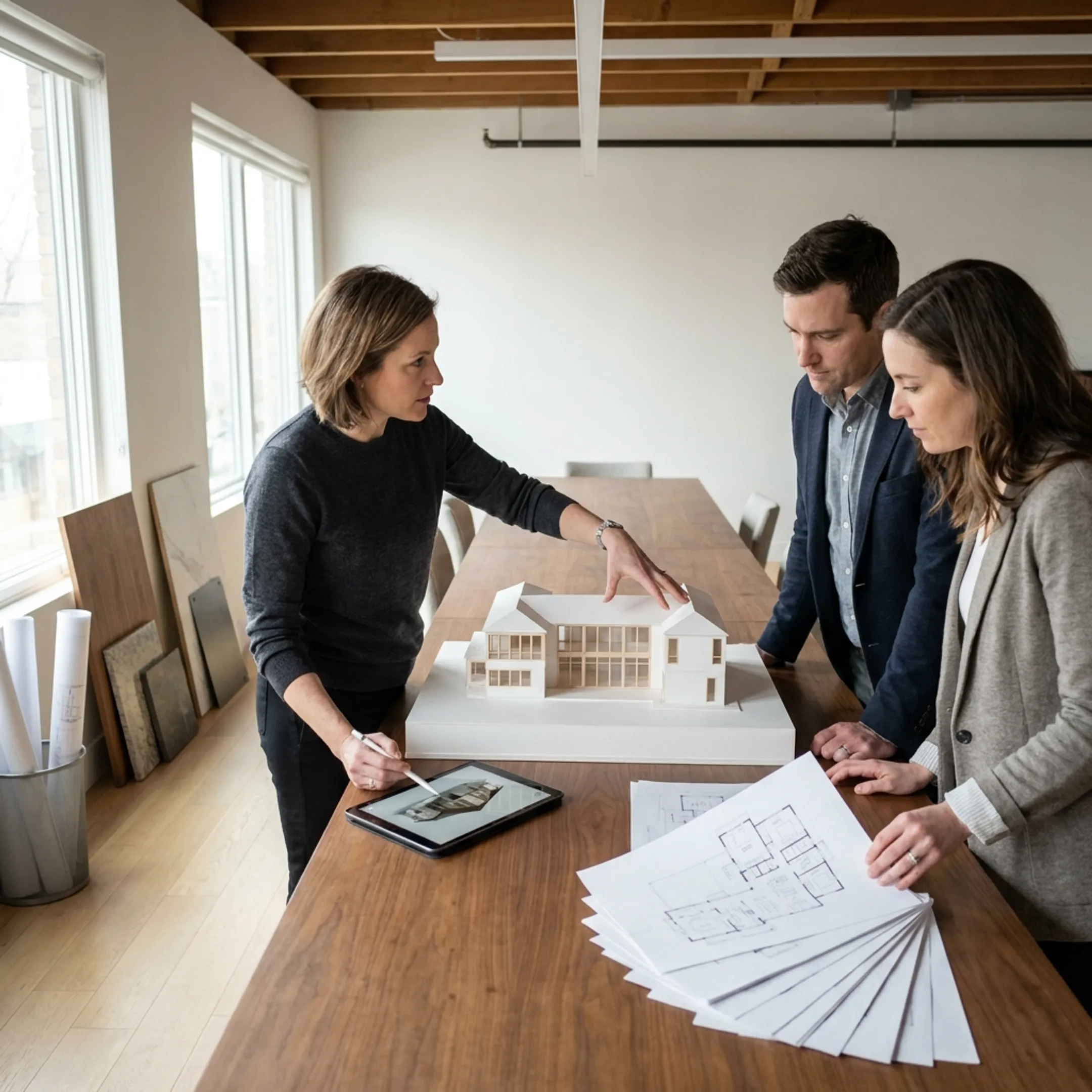 Architect presenting a residential design concept