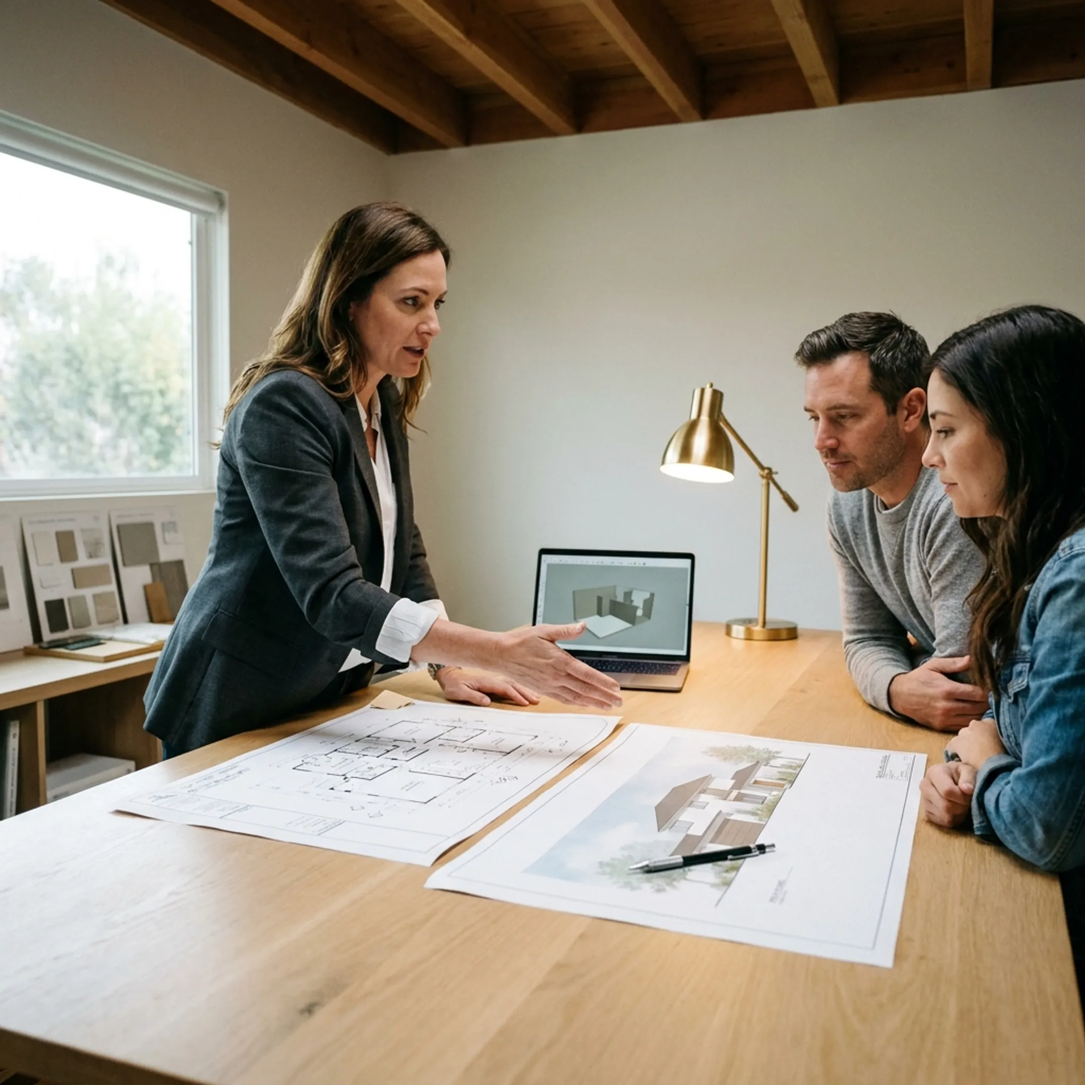 Architect presenting renovation and custom home concepts