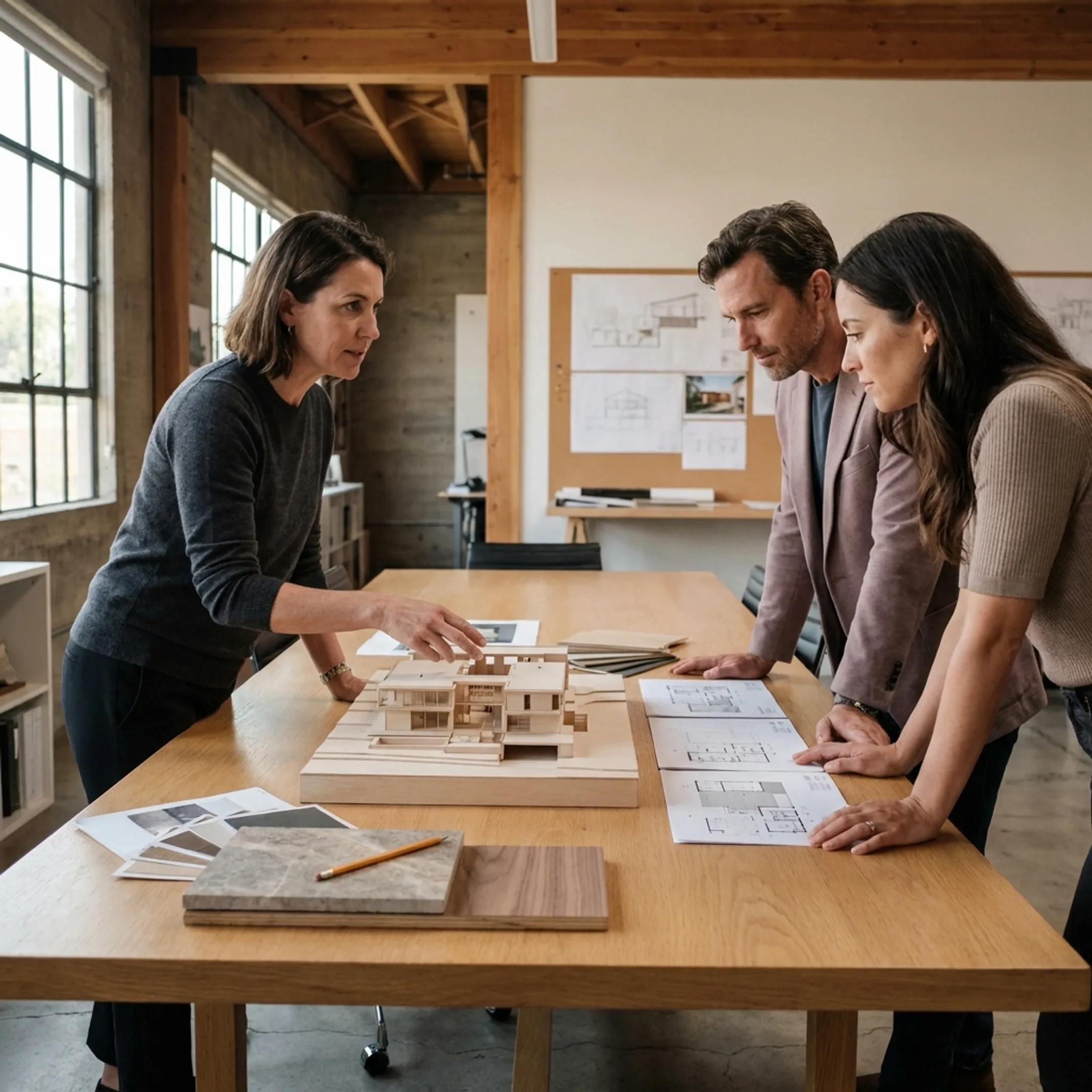 Architect presenting an integrated residential design concept