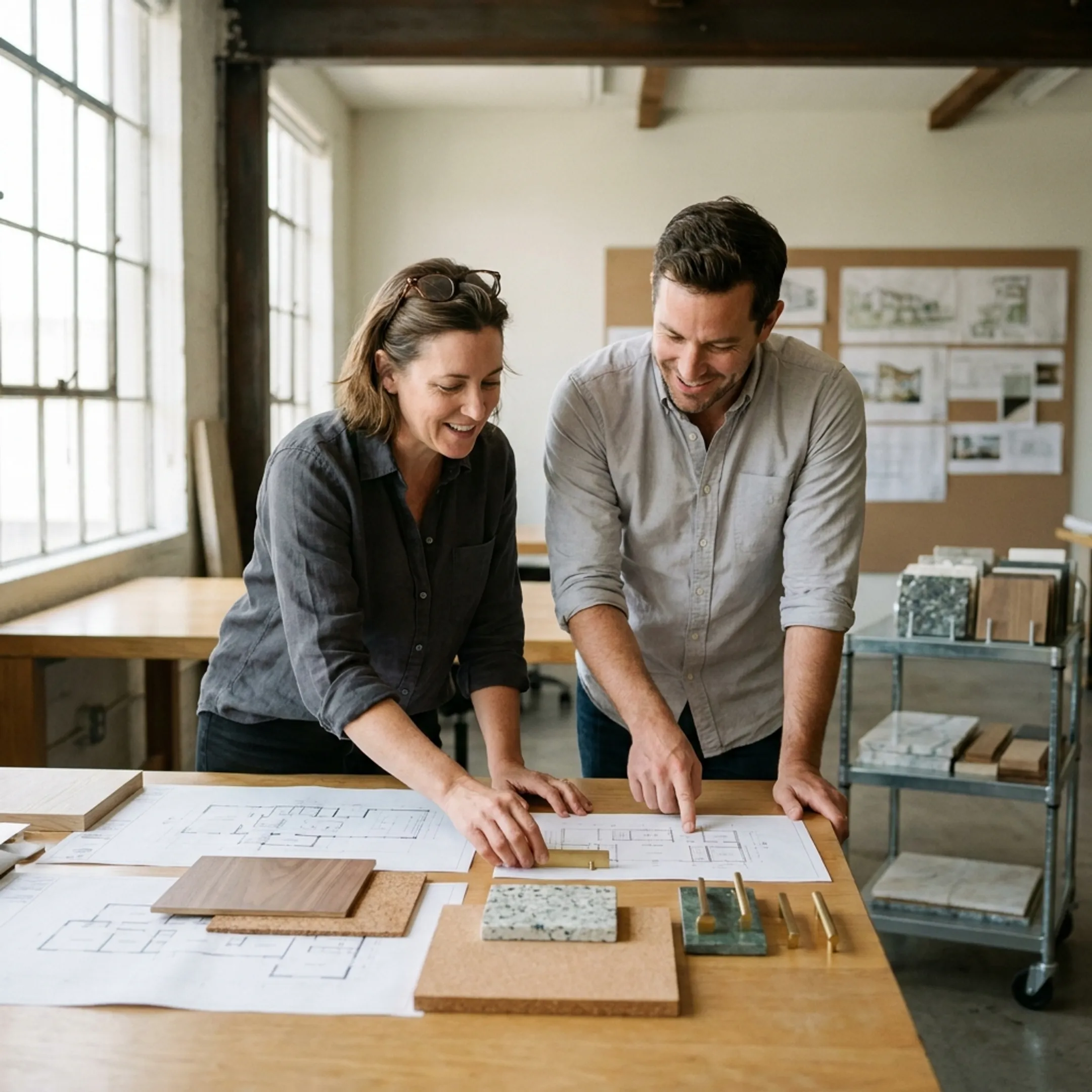 Detailed residential remodeling materials and architectural plans
