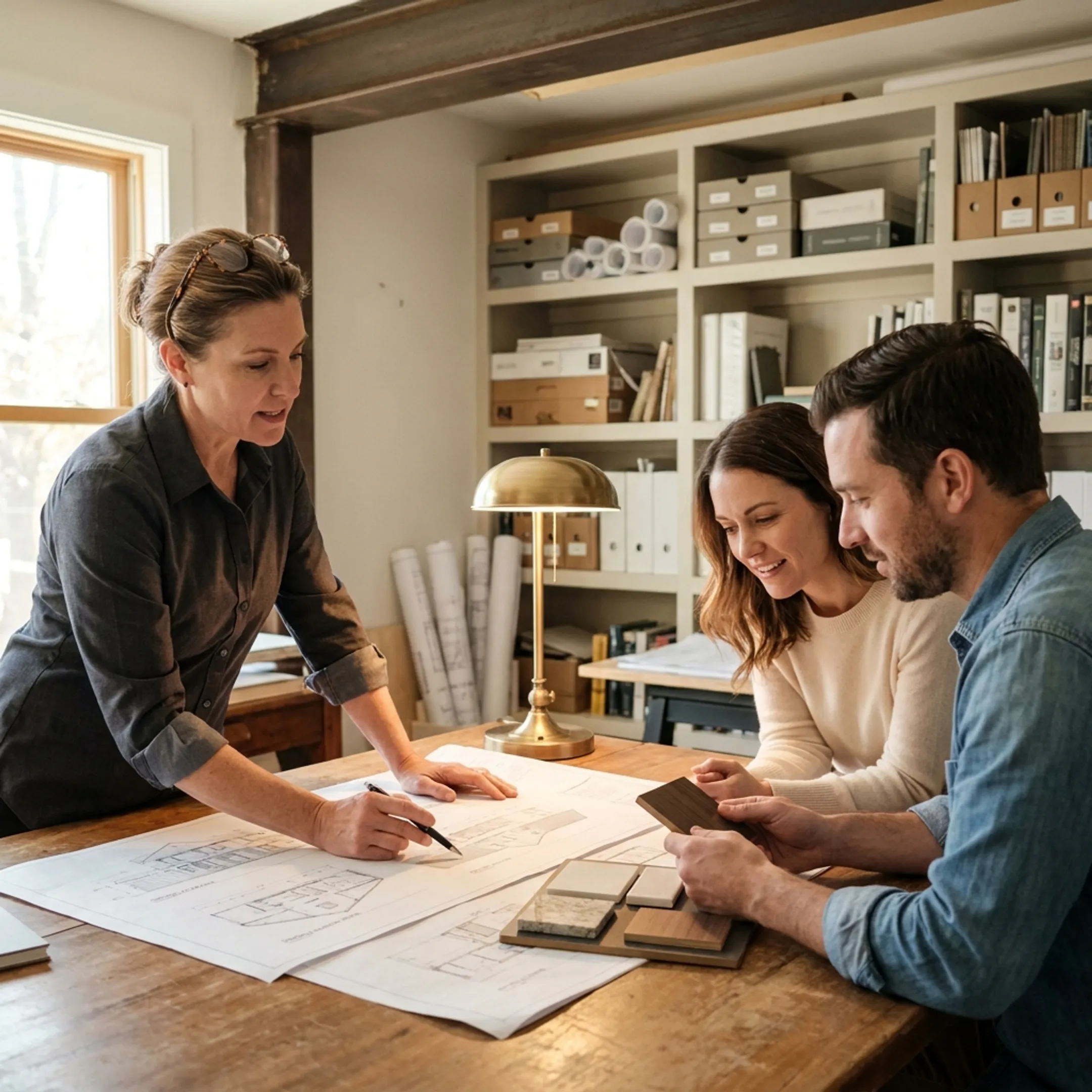 Architect presenting a residential remodel concept