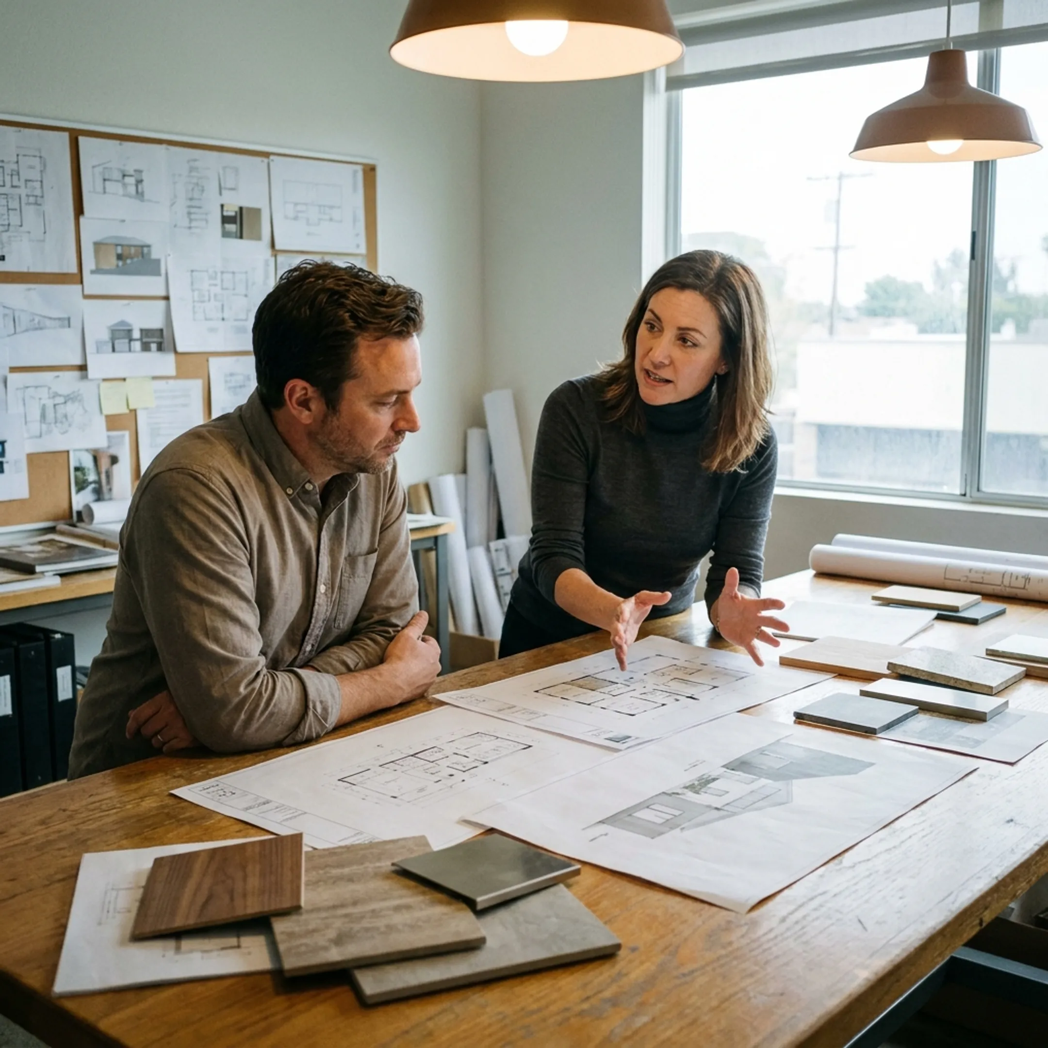 Architect presenting a residential addition concept