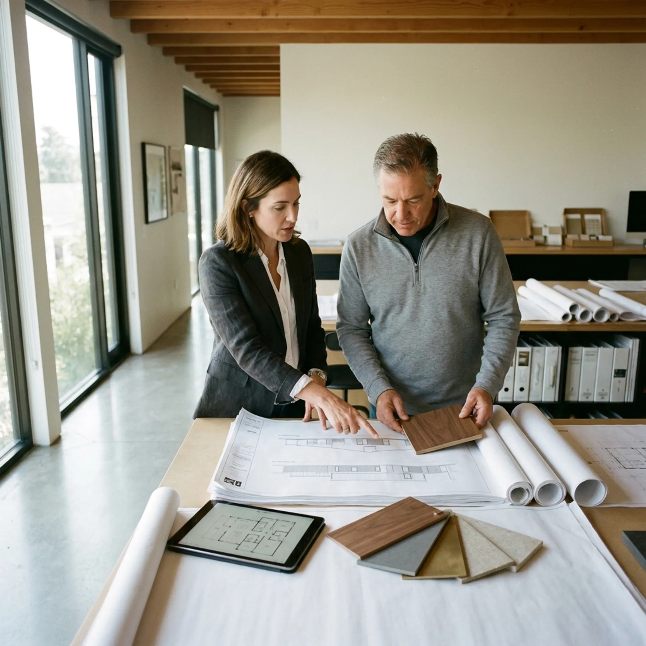 Design team coordinating a residential renovation project
