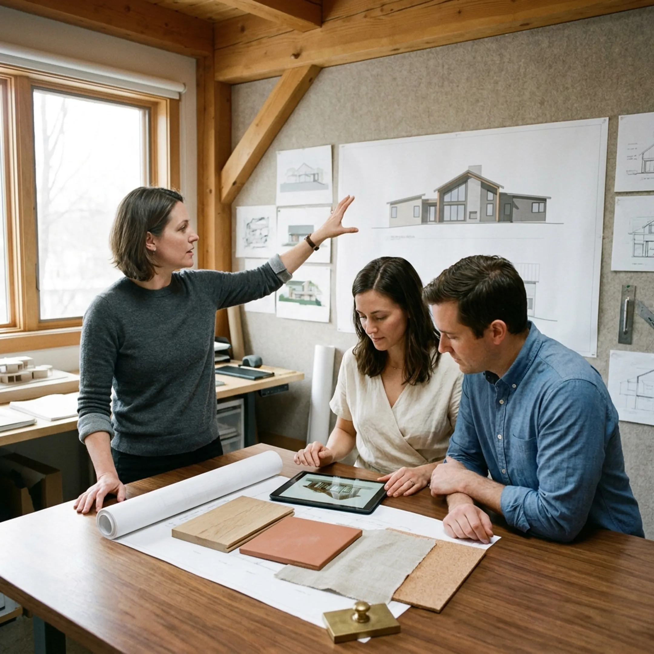 Architect presenting a residential design concept