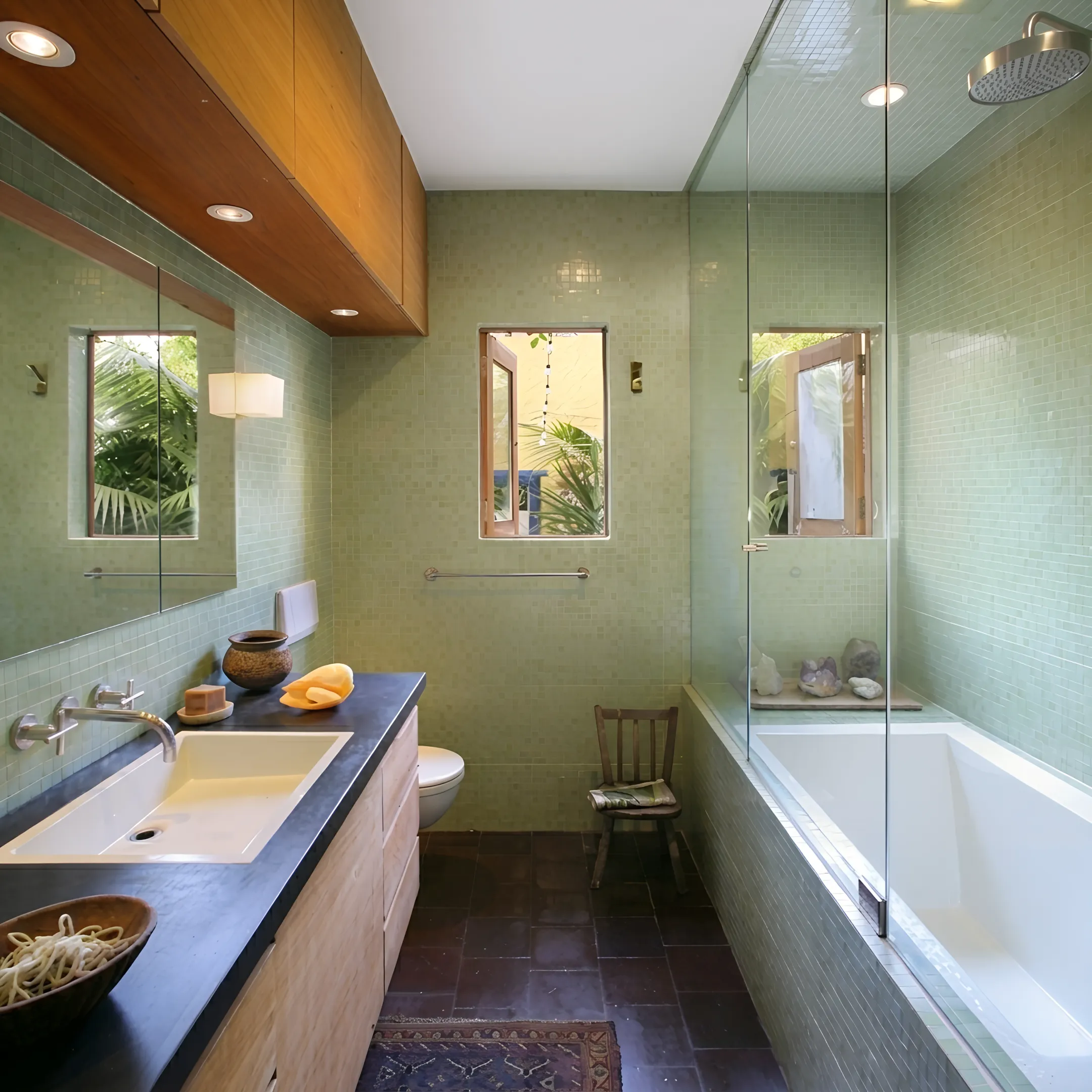 Interior design rendering displayed beside a refined residential room