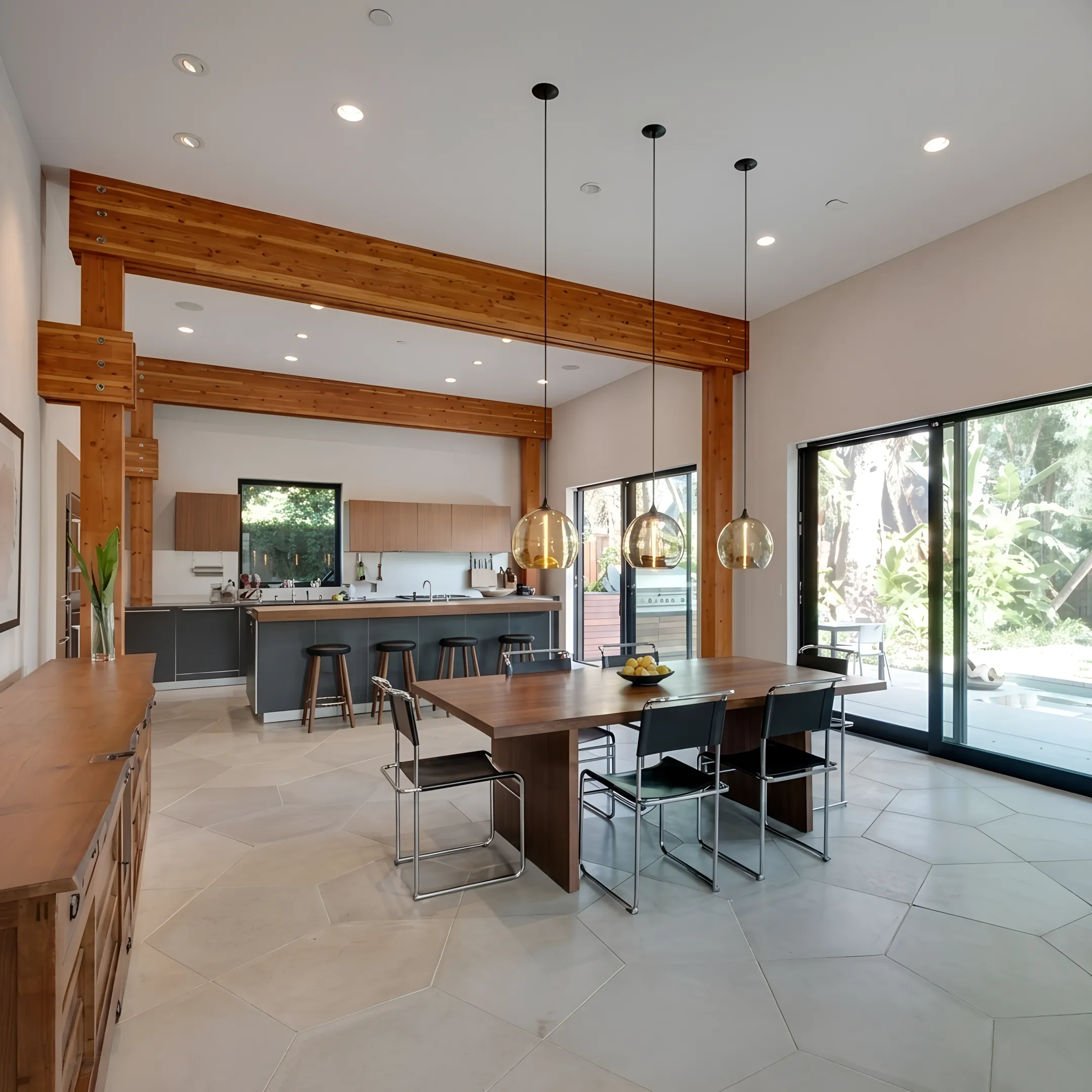 Architect reviewing a complete home renovation plan with homeowners