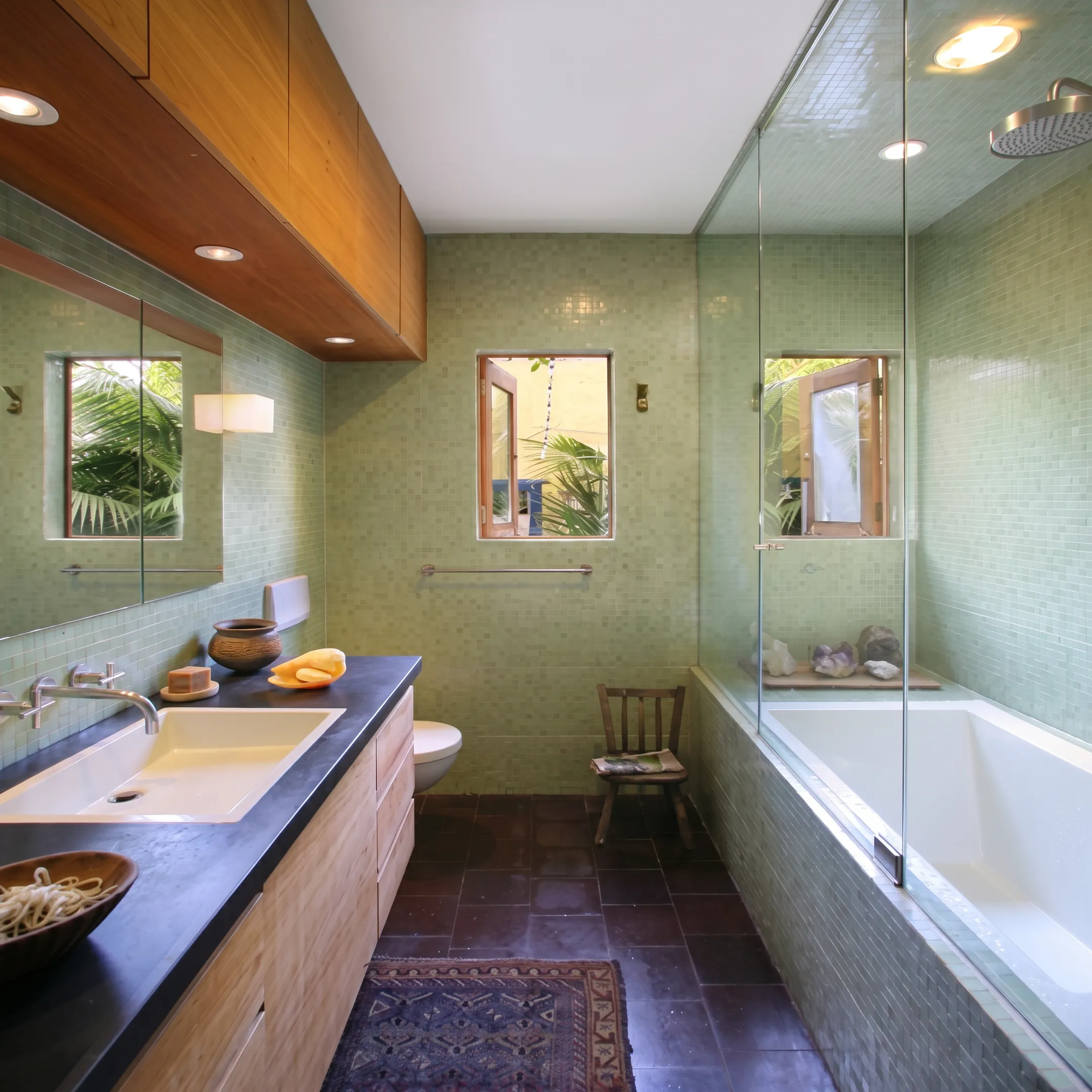 Architectural bathroom remodel concept with refined cabinetry and modern fixtures