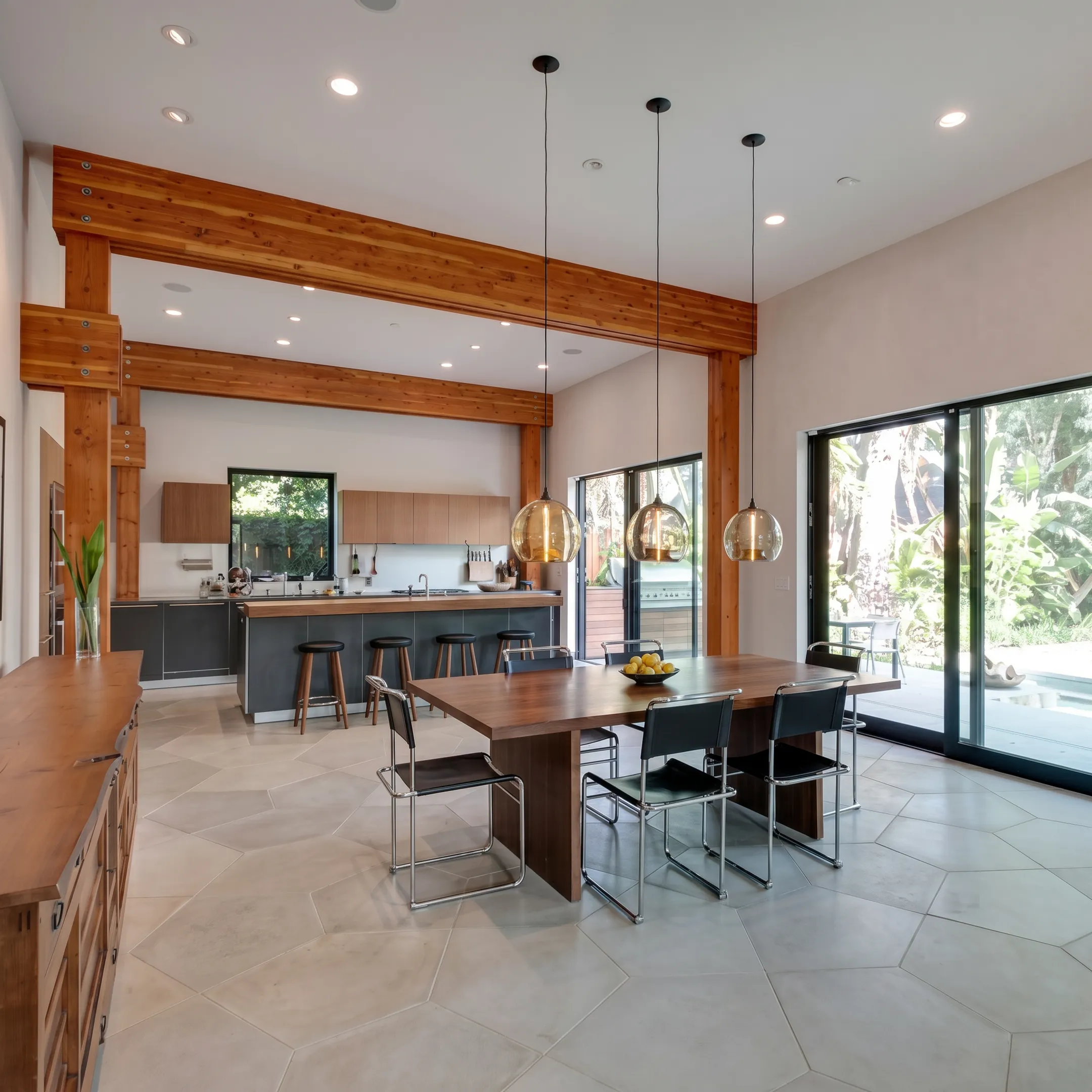Elegant custom residential interior with integrated cabinetry