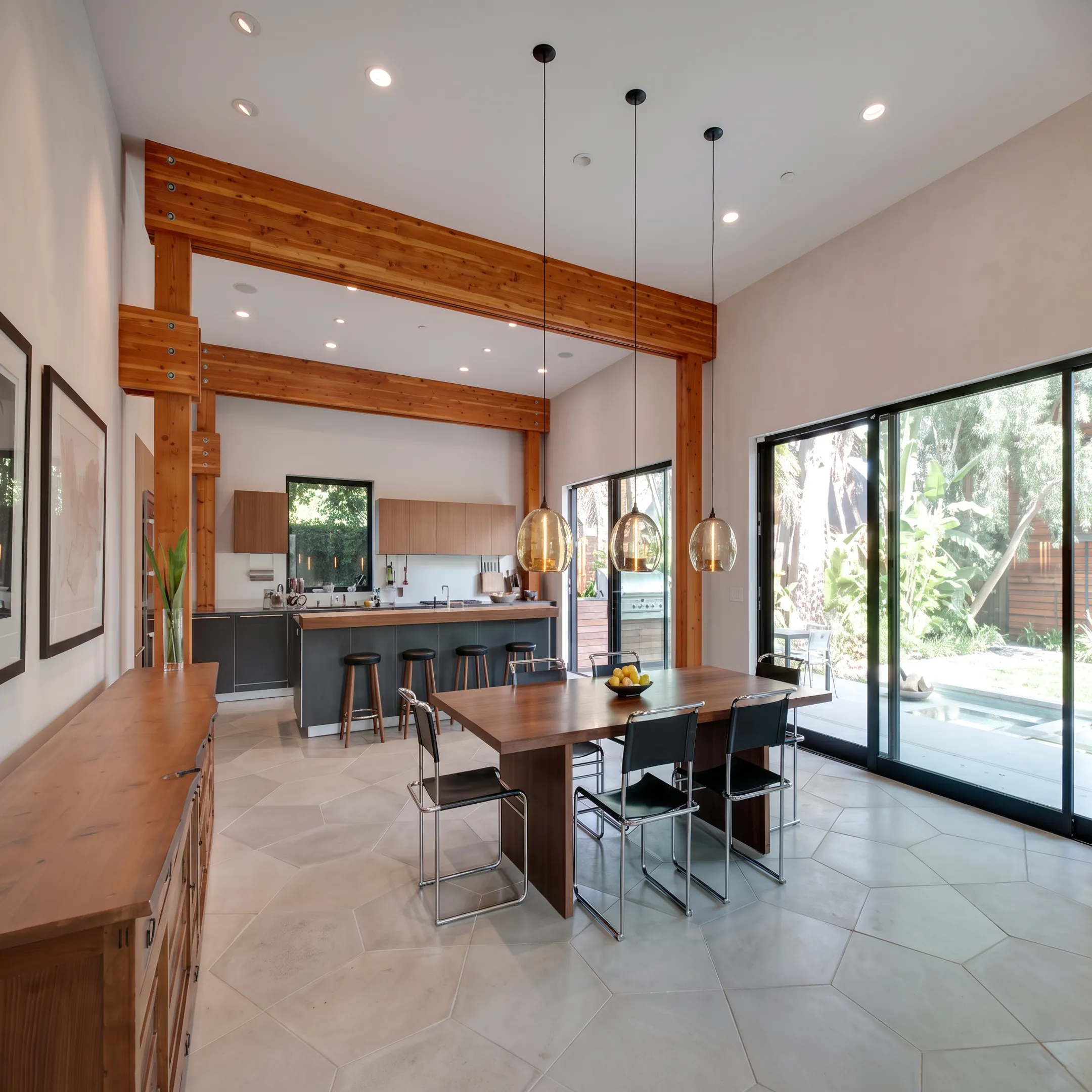 Architect and homeowner reviewing a residential remodeling design