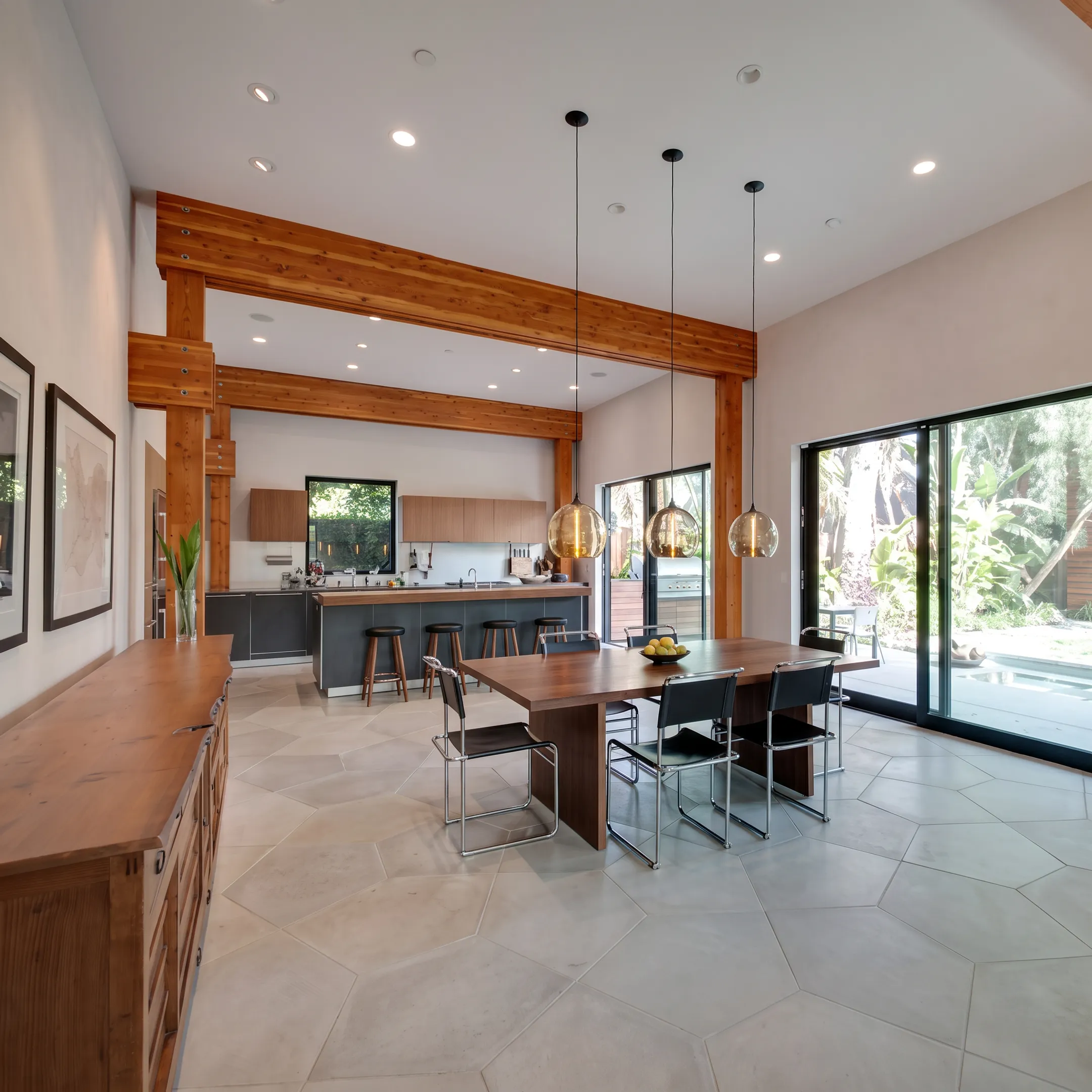 Custom woodwork furniture integrated into an elegant residential interior