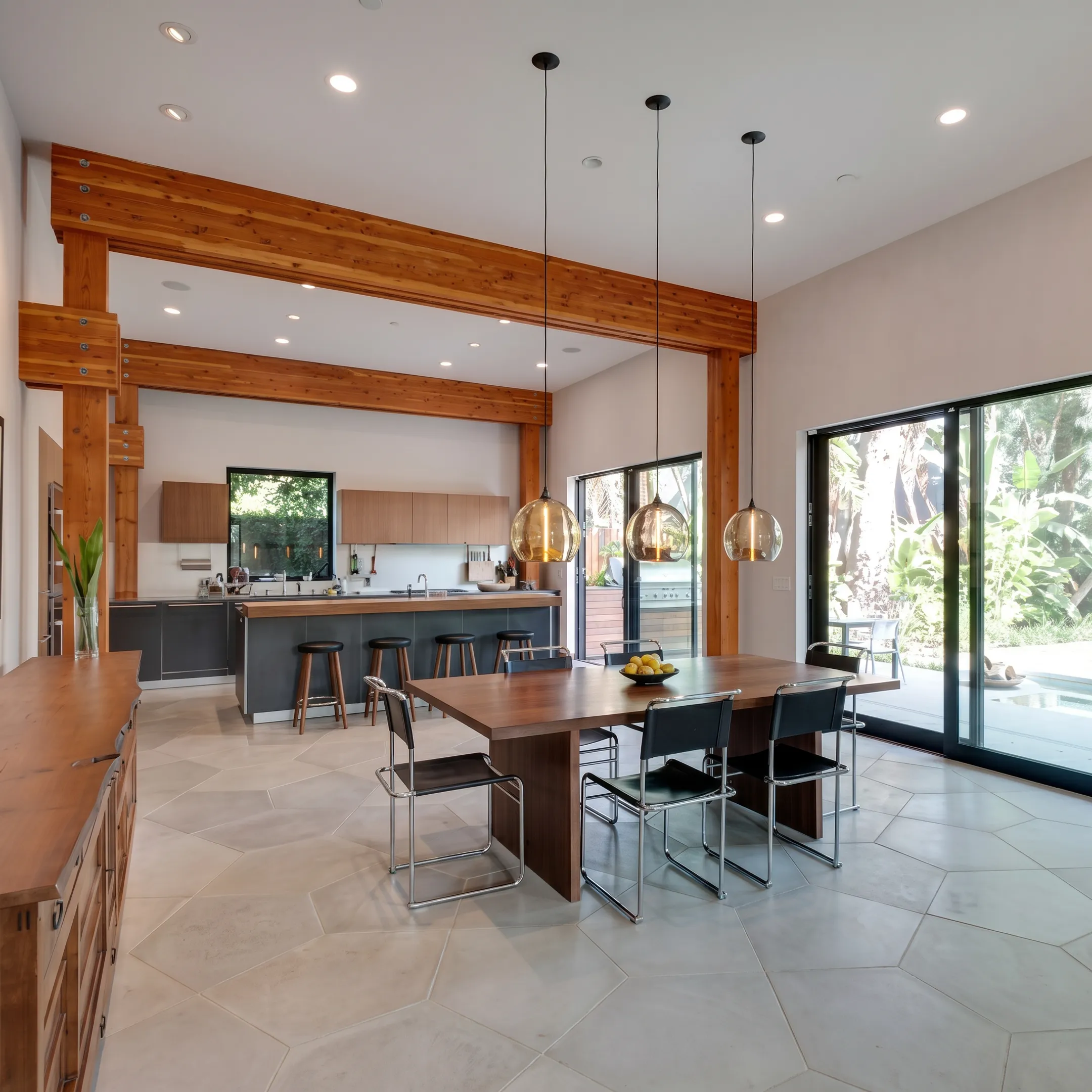 Architect reviewing a custom kitchen design with a homeowner