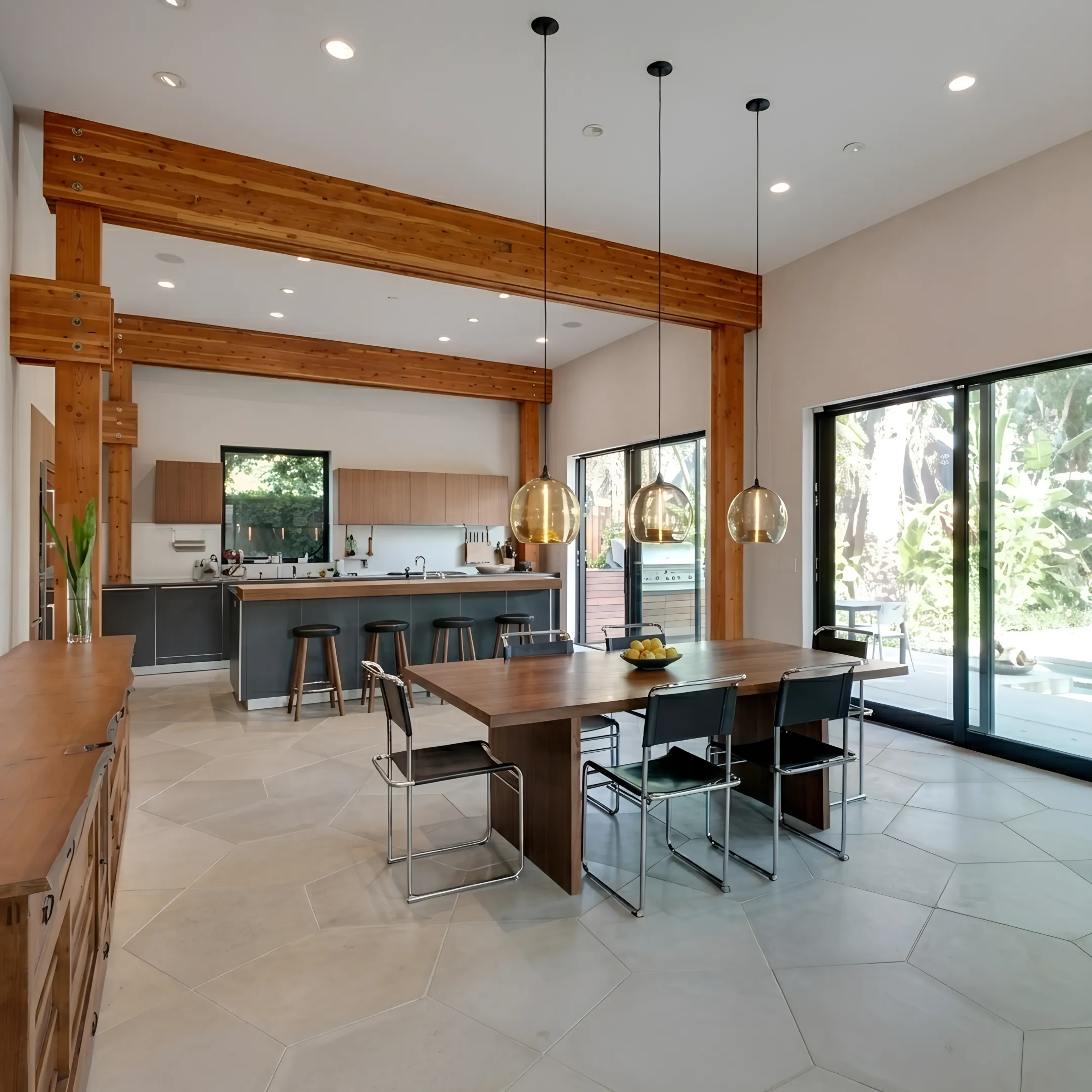 Residential interior with custom cabinetry and refined architectural details