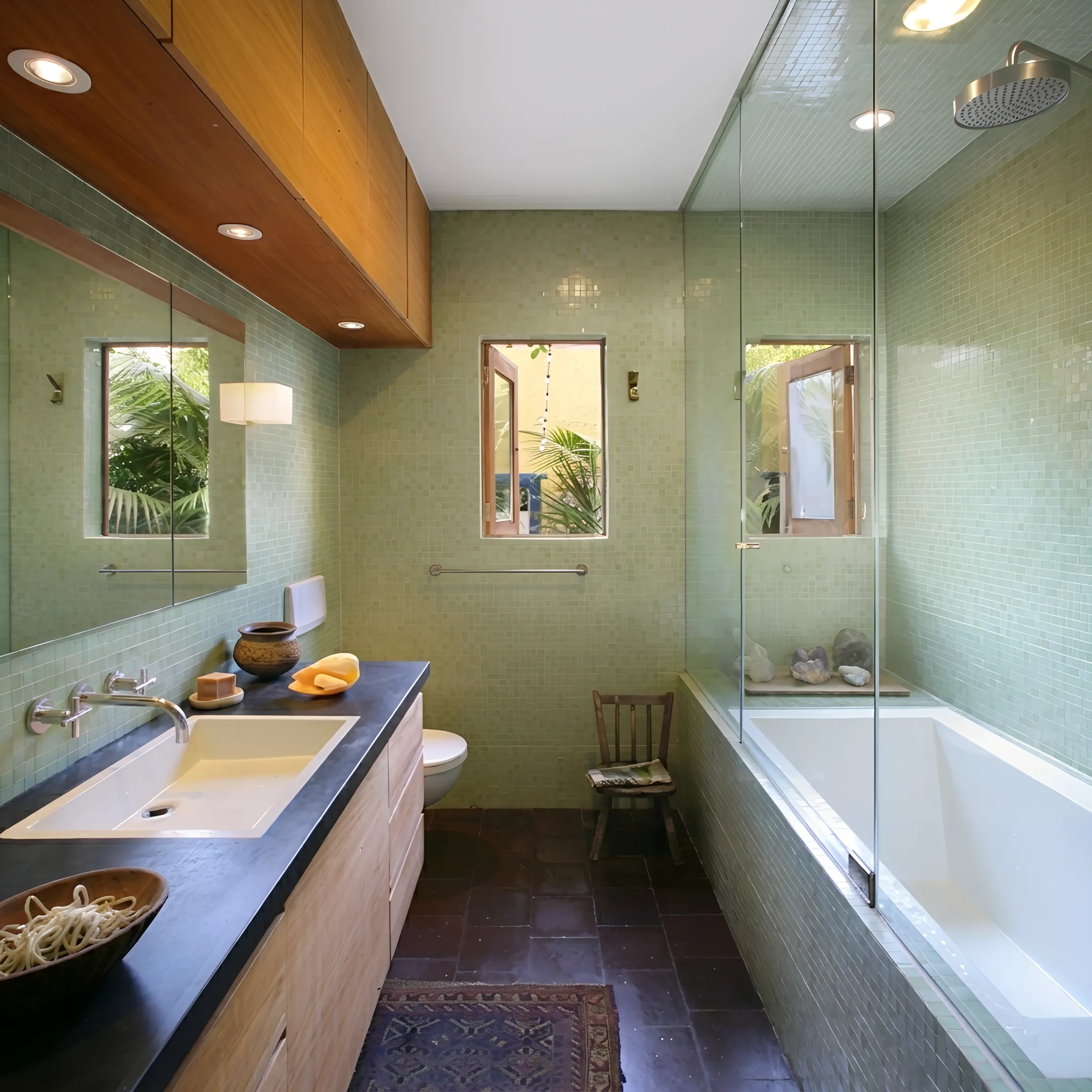 Elegant remodeled Beverly Hills bathroom with custom cabinetry and refined architectural finishes