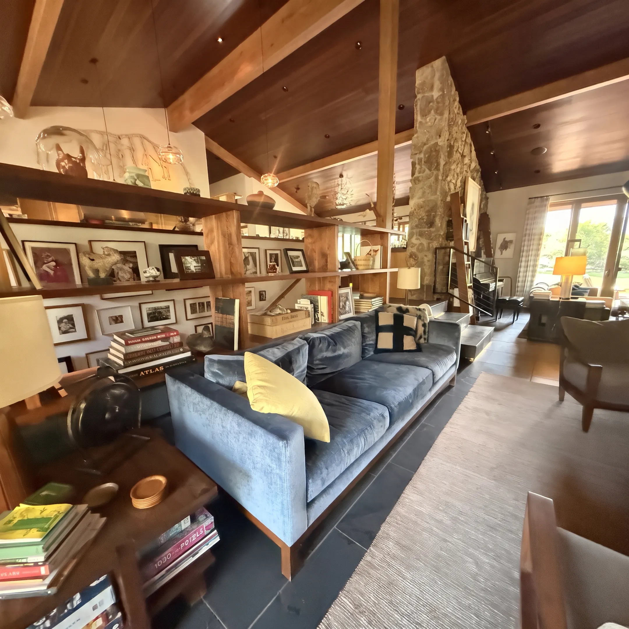Elegant high-end remodeled living space with custom cabinetry and refined architectural details