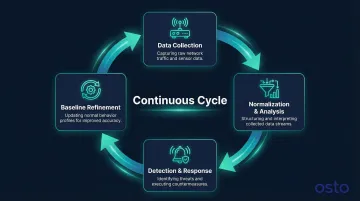 Four-stage NSM continuous cycle from data collection to baseline refinement