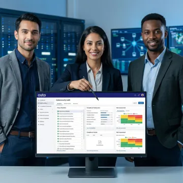 Security team following a structured cybersecurity review process