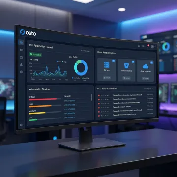 Security platform dashboard showing unified web application and cloud security posture management