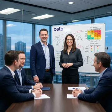 Cybersecurity team conducting a structured penetration test engagement walkthrough with a financial client