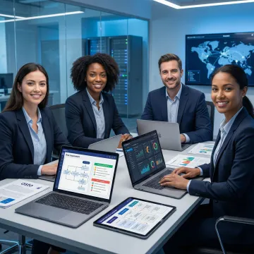 IT compliance risk advisory team walking through a structured security assessment process